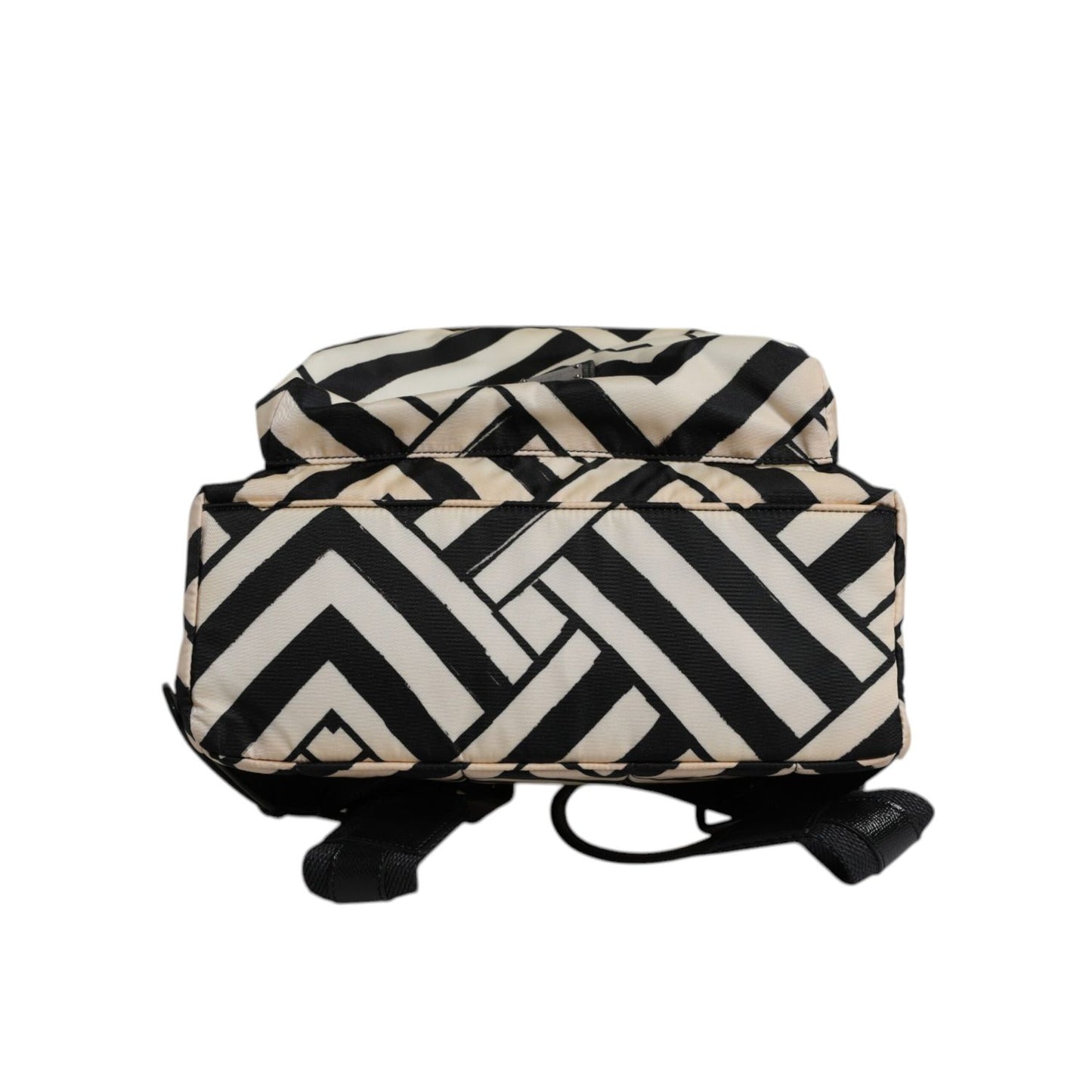 Dolce & Gabbana Black White Nylon Leather Travel Back Pack Bag Dolce & Gabbana