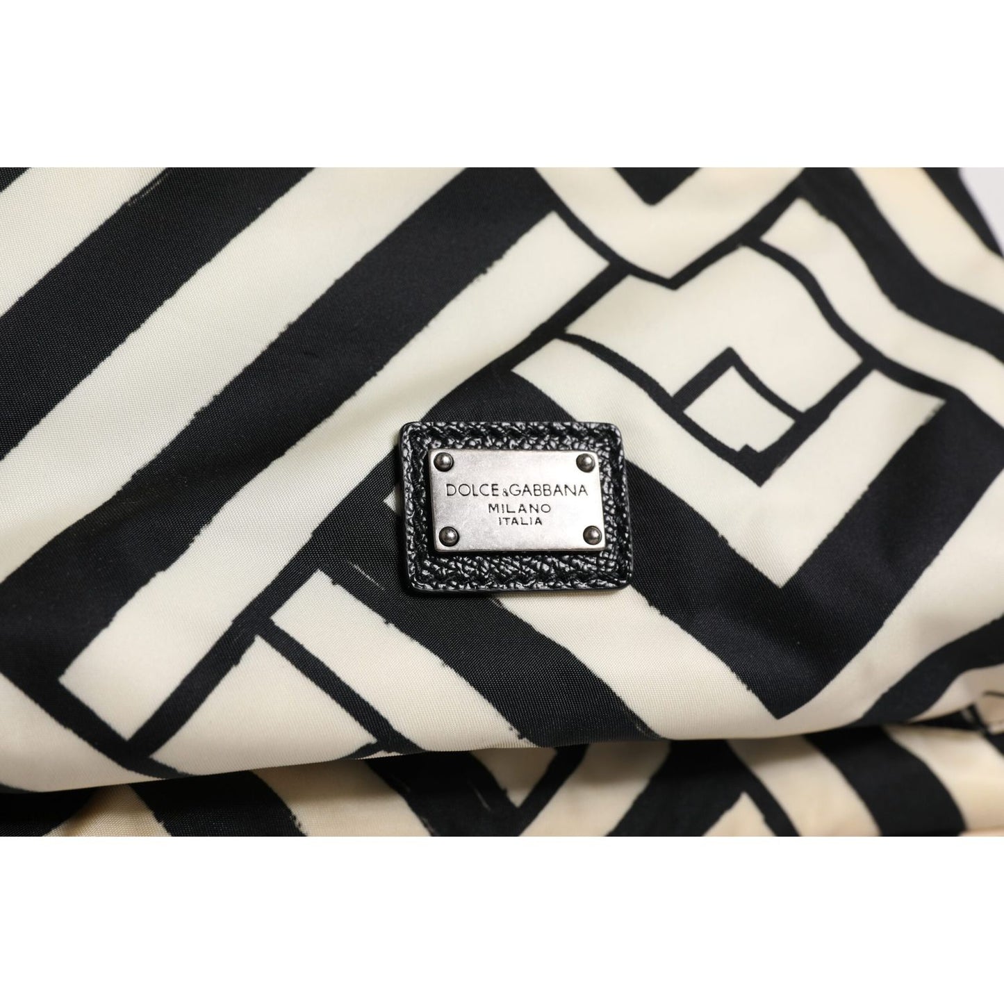 Dolce & Gabbana Black White Nylon Leather Travel Back Pack Bag Dolce & Gabbana