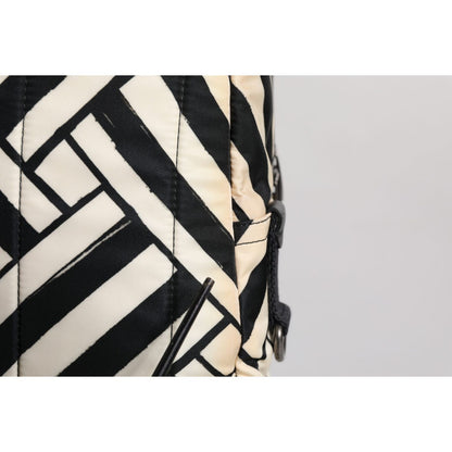 Dolce & Gabbana Black White Nylon Leather Travel Back Pack Bag Dolce & Gabbana