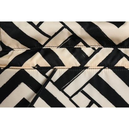 Dolce & Gabbana Black White Nylon Leather Travel Back Pack Bag Dolce & Gabbana