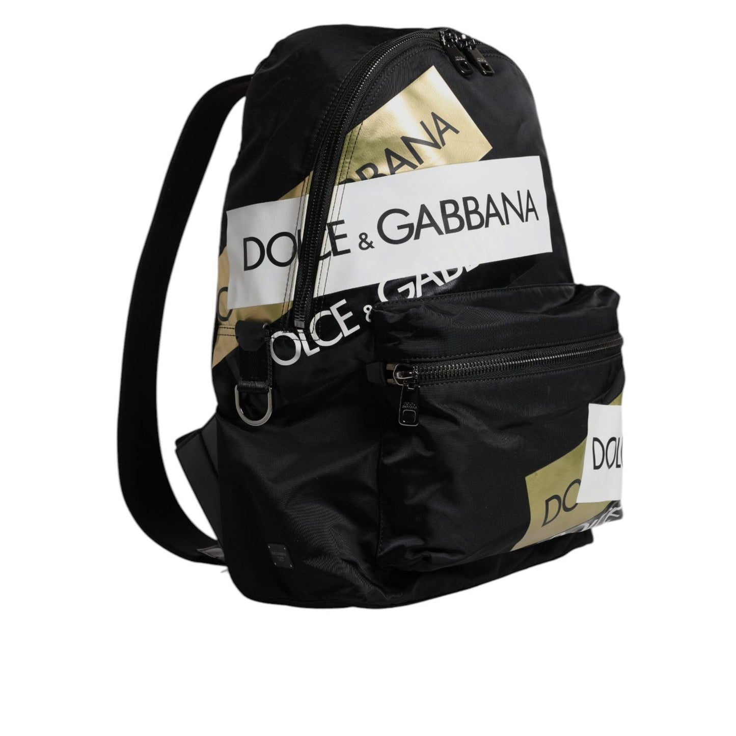 Dolce & Gabbana Black Logo Tape Polyamide School Travel Backpack Bag Dolce & Gabbana