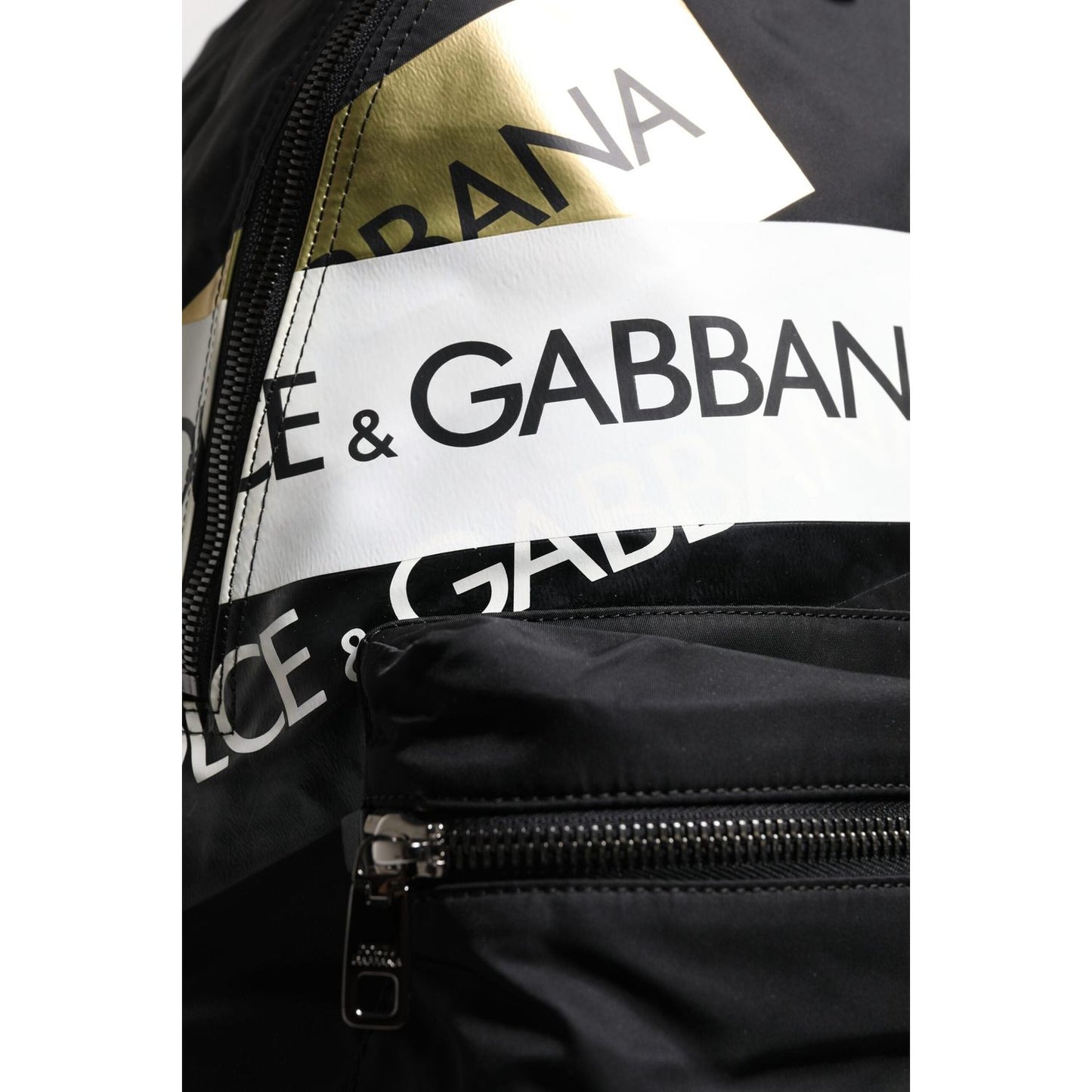 Dolce & Gabbana Black Logo Tape Polyamide School Travel Backpack Bag Dolce & Gabbana