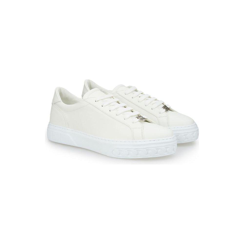 Casadei White Leather Athletic Sneakers