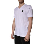 Dolce & Gabbana White Cotton Logo Patch V-neck Tee T-shirt TSH85127-52