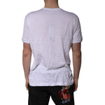 Dolce & Gabbana White Cotton Logo Patch V-neck Tee T-shirt TSH85127-52