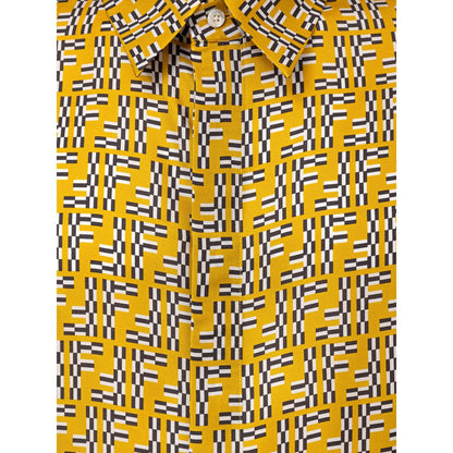 Fendi Yellow Silk Shortsleeve Shirt Fendi