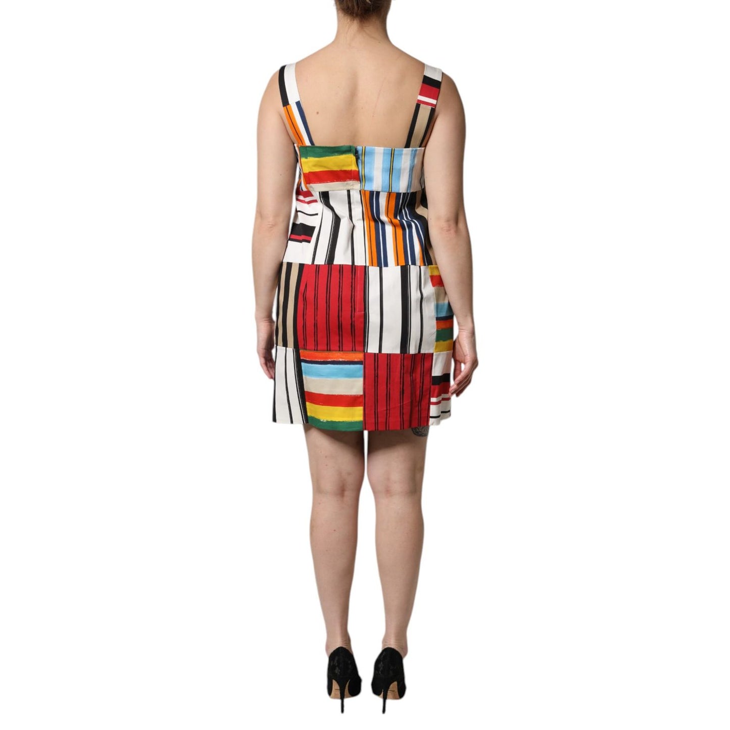 Dolce & Gabbana Multicolor Cotton Stripe Sleeveless Dress Dolce & Gabbana