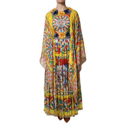 Dolce & Gabbana Multicolour Carretto Print Kaftan Twill Dress Dolce & Gabbana