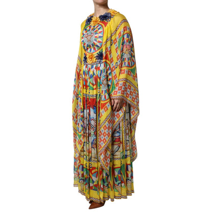 Dolce & Gabbana Multicolour Carretto Print Kaftan Twill Dress Dolce & Gabbana