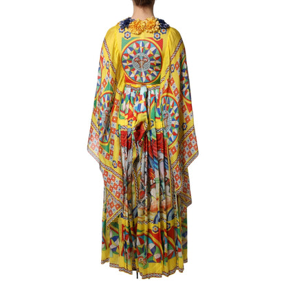 Dolce & Gabbana Multicolour Carretto Print Kaftan Twill Dress Dolce & Gabbana