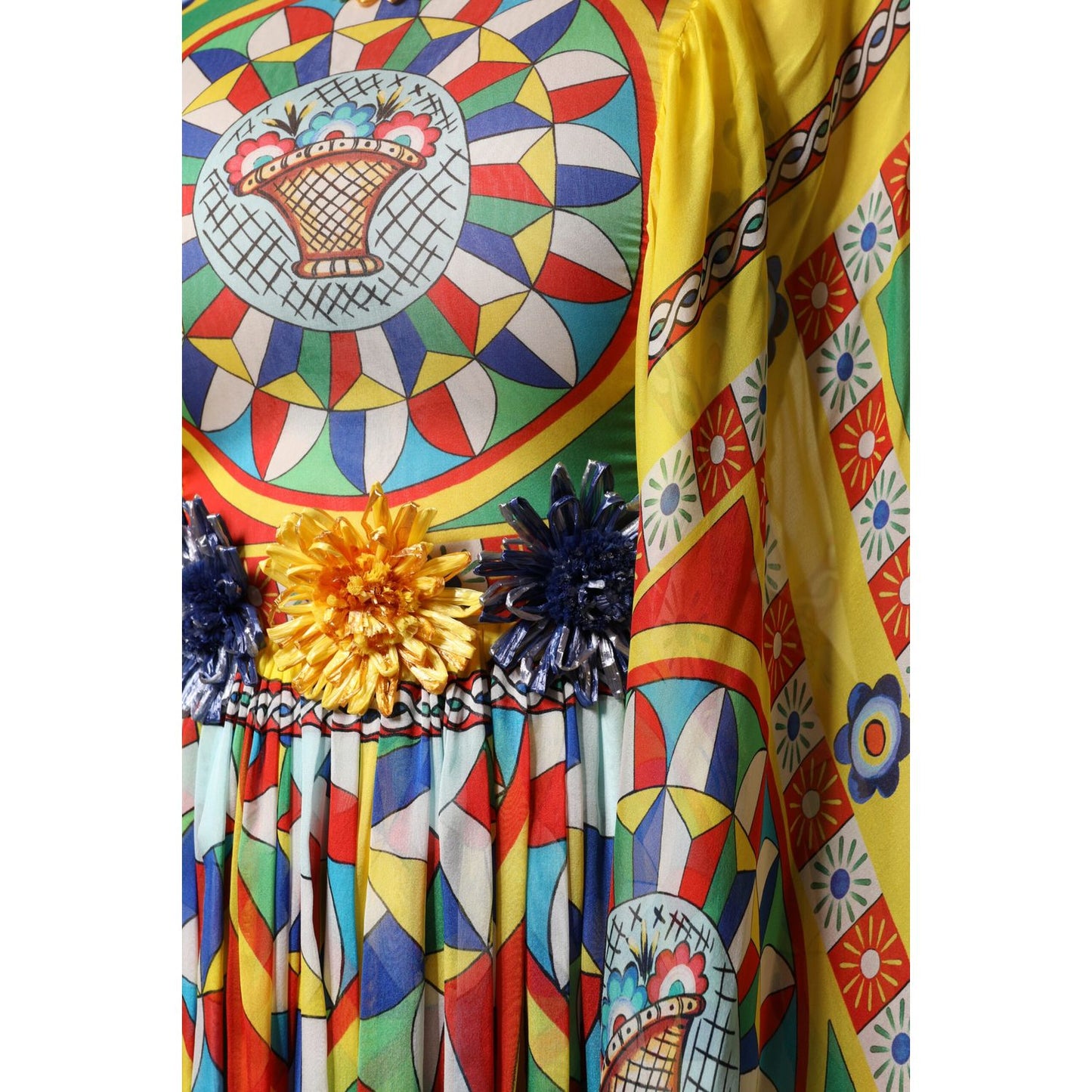 Dolce & Gabbana Multicolour Carretto Print Kaftan Twill Dress Dolce & Gabbana