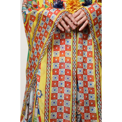 Dolce & Gabbana Multicolour Carretto Print Kaftan Twill Dress Dolce & Gabbana
