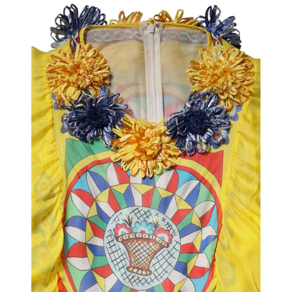 Dolce & Gabbana Multicolour Carretto Print Kaftan Twill Dress Dolce & Gabbana