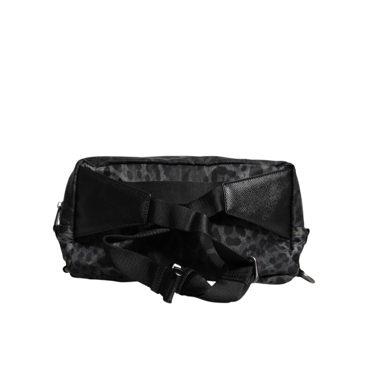 Dolce & Gabbana Black Gray Leopard DG Logo Belt Waist Fanny Pack Bag
