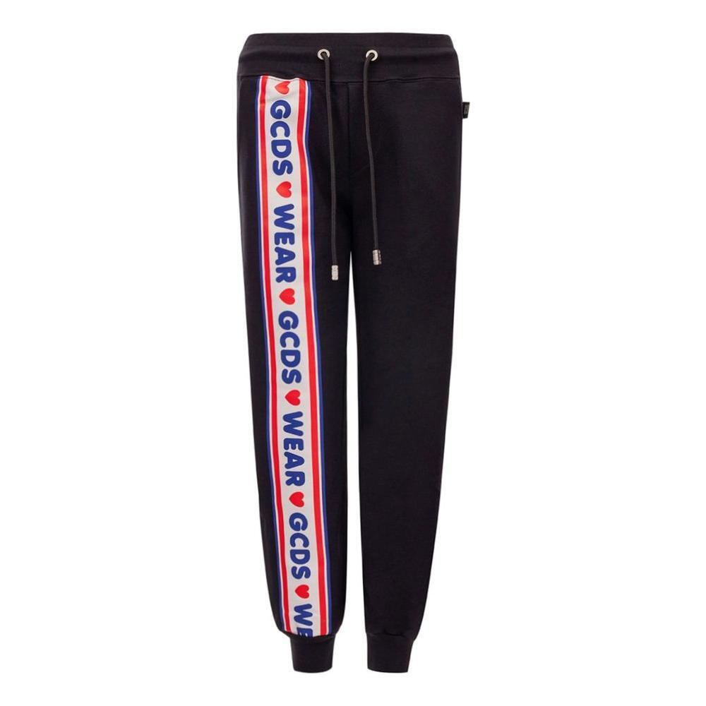 GCDS Black Cotton Joggers (Workout Pants) GCDS
