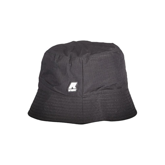 K-WAY black polyester fisherman hat with marmot interior and logo application, perfect for stylish outdoor wear.