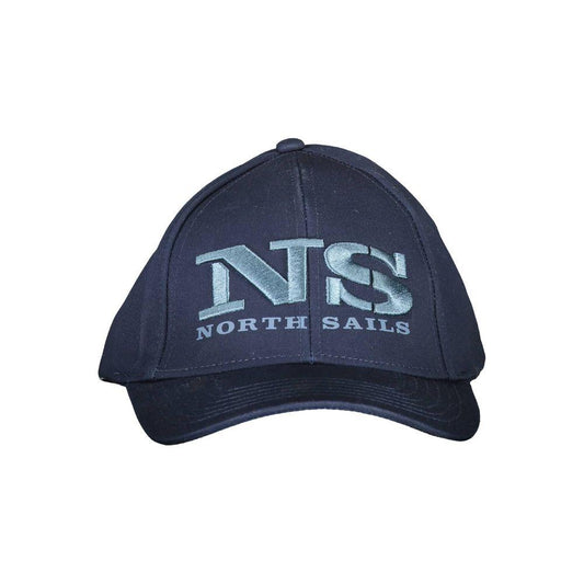 North Sails blue cotton men's cap with logo embroidery, perfect for nautical style and comfort.
