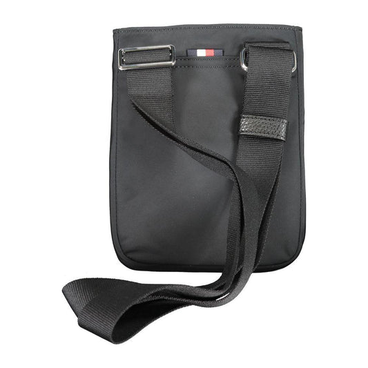 Tommy Hilfiger Black Polyester Shoulder Bag with adjustable strap, external and internal pockets, contrasted logo details.