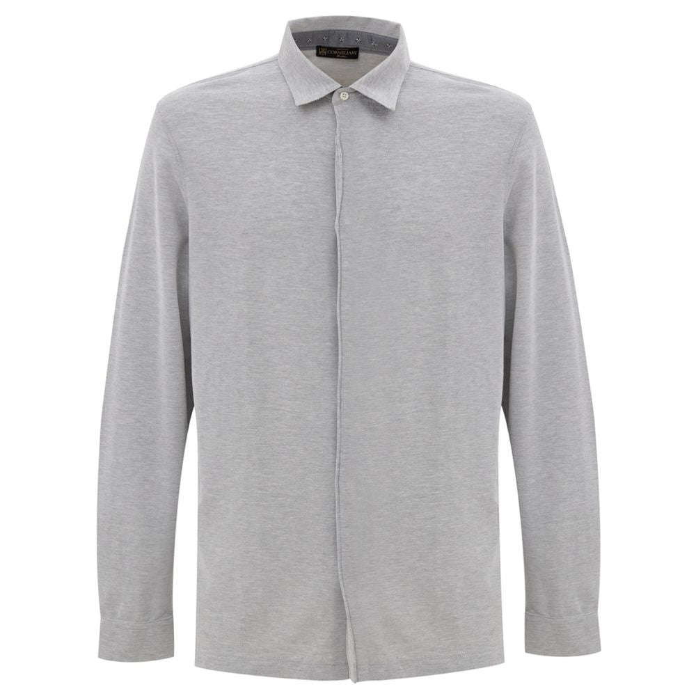 Corneliani Gray Cotton Dress Shirt Corneliani