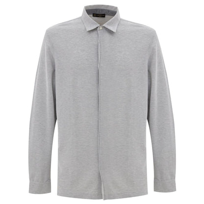 Corneliani Gray Cotton Dress Shirt Corneliani