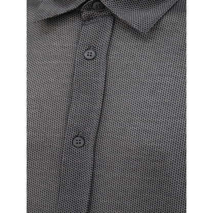 Canali Gray Cotton Pattern Shirt Canali