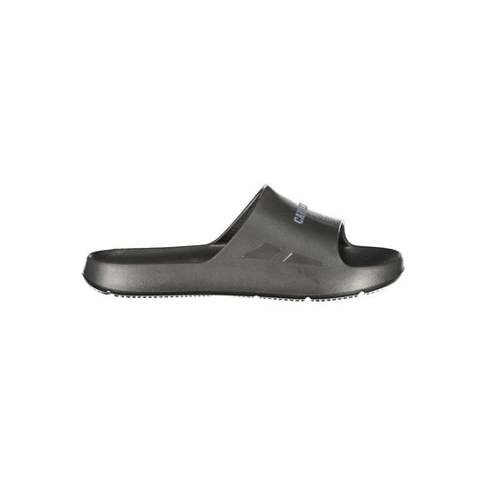 Carrera black polyethylene sandal featuring a printed logo on the strap, ideal for casual wear.
