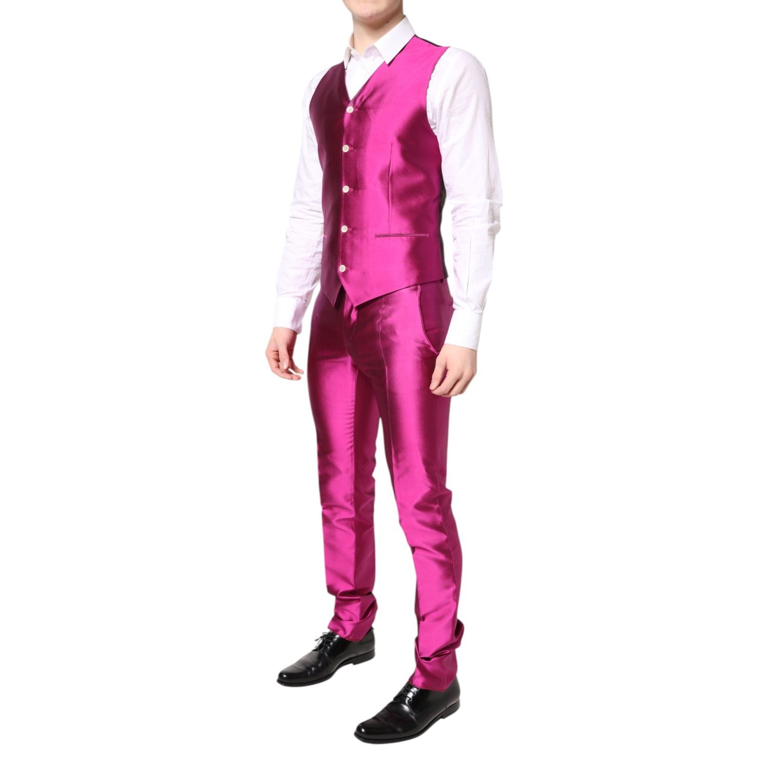 Dolce & Gabbana Pink SICILIA Double Breasted 3 Piece Suit