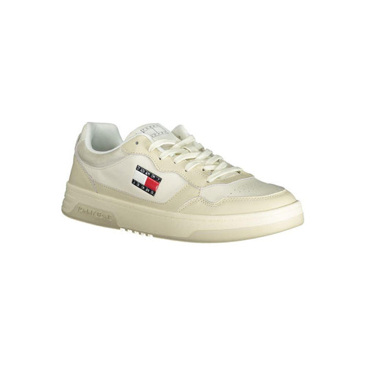 Tommy Hilfiger Beige Men's Sneaker with Cream Details and Logo