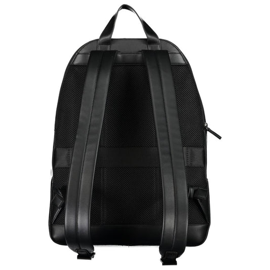 Back view of Tommy Hilfiger Chic Urban Traveler Backpack showing adjustable straps and handle in elegant black design.