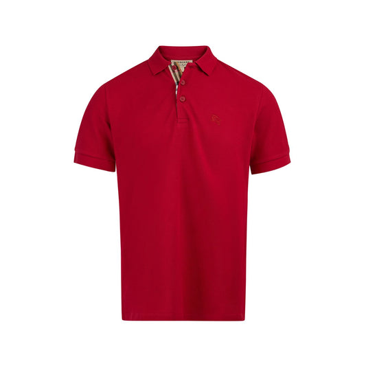 Burberry Red Cotton Collared Polo Shirt