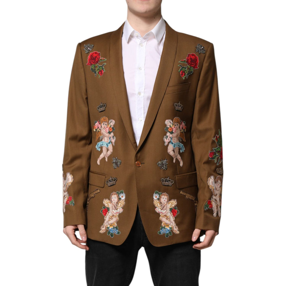 Dolce & Gabbana Brown MARTINI Single Breasted Coat Blazer