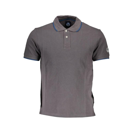 North Sails Gray Cotton Men Polo Shirt