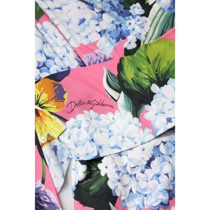 Dolce & Gabbana Multicolor Floral Pleated Sheath Midi Dress Dolce & Gabbana
