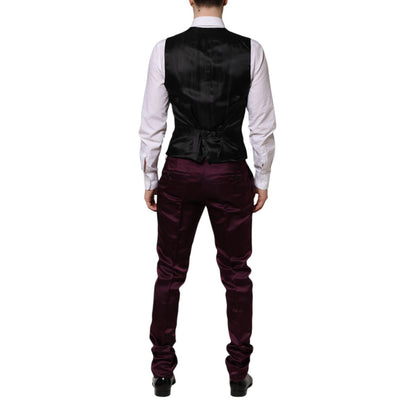 Dolce & Gabbana Dark Purple Silk 3Piece Single Breasted Suit