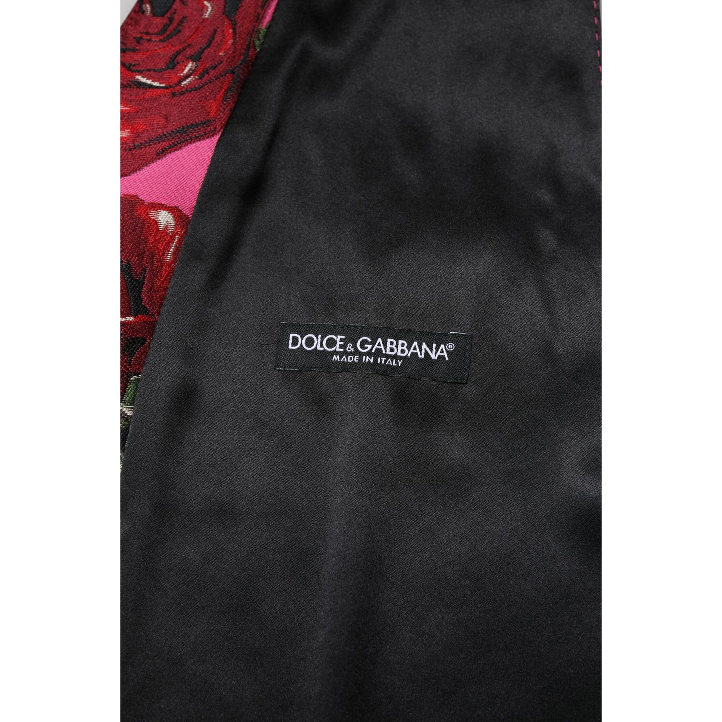 Dolce & Gabbana Pink Floral Satin Formal Men Waistcoat Vest Dolce & Gabbana