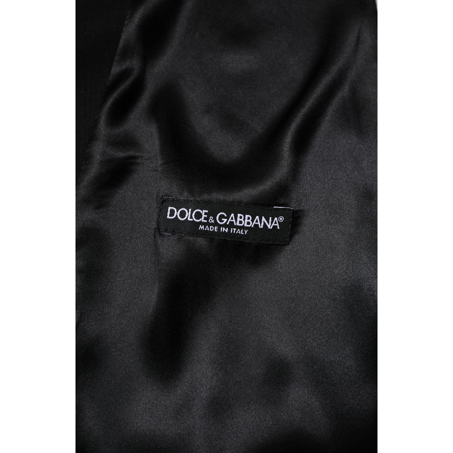 Dolce & Gabbana Black Wool Dress Formal Men Waistcoat Vest Dolce & Gabbana