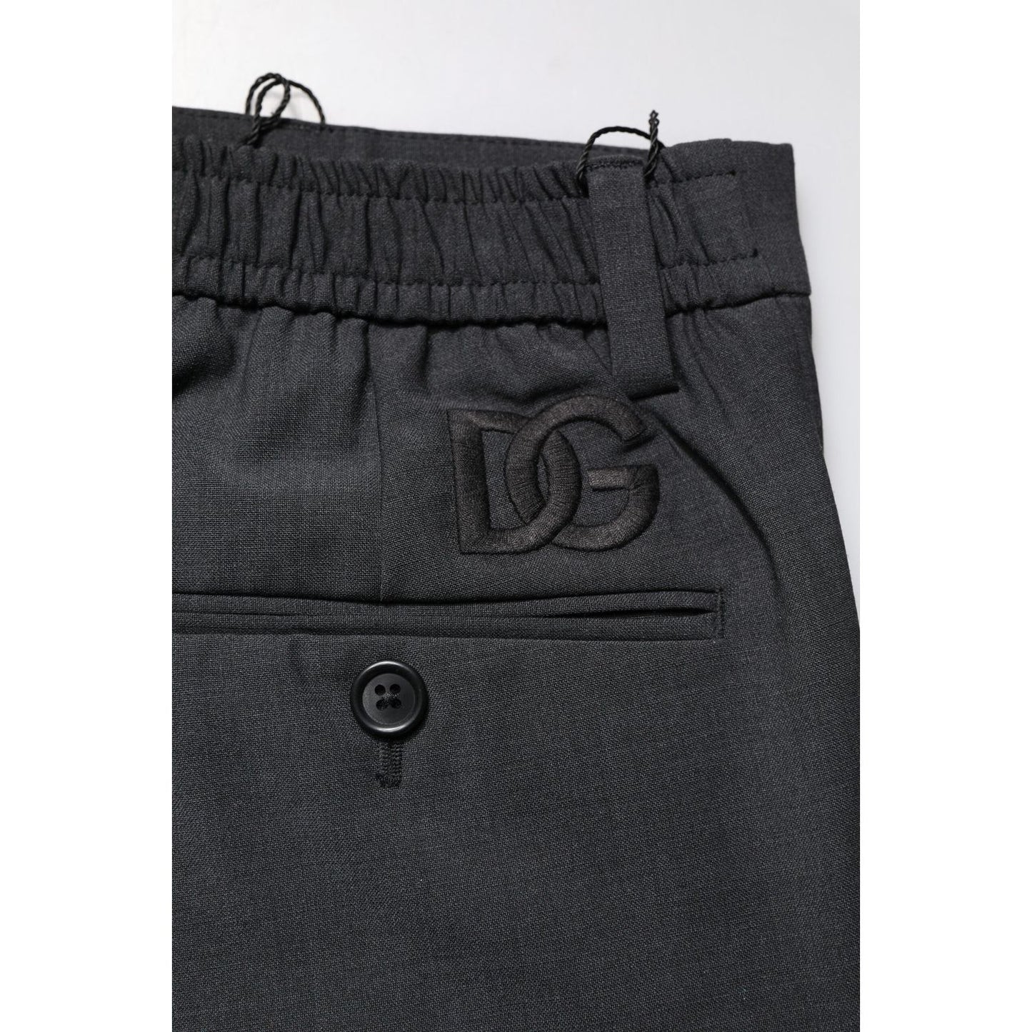 Dolce & Gabbana Black Wool Dress Slim Formal Pants PAN76480-48