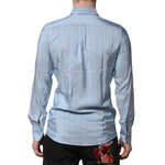 Dolce & Gabbana Light Blue MARTINI Striped Formal Dress Shirt TSH90658-38
