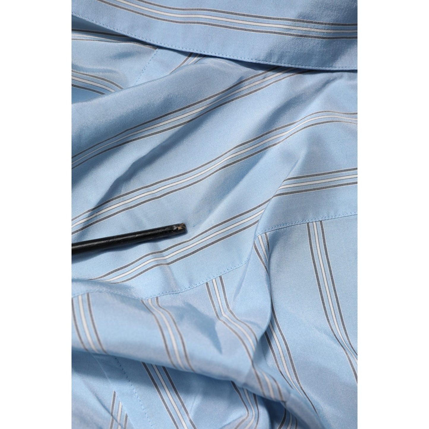 Dolce & Gabbana Light Blue MARTINI Striped Formal Dress Shirt TSH90658-38