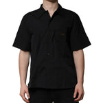 Dolce & Gabbana Black Cotton Short Sleeve Buttoned Casual Shirt TSH90706-41