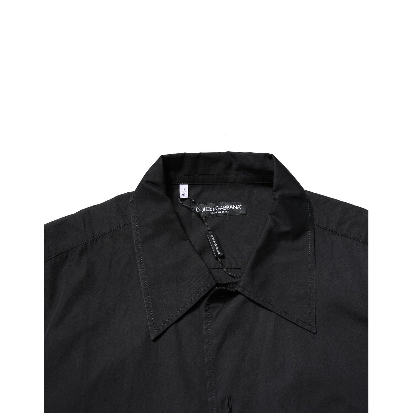 Dolce & Gabbana Black Cotton Short Sleeve Buttoned Casual Shirt TSH90706-41