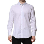 Dolce & Gabbana White Cotton Long Sleeves GOLD Formal Shirt TSH906712-43