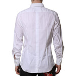 Dolce & Gabbana White Cotton Long Sleeves GOLD Formal Shirt TSH906712-43