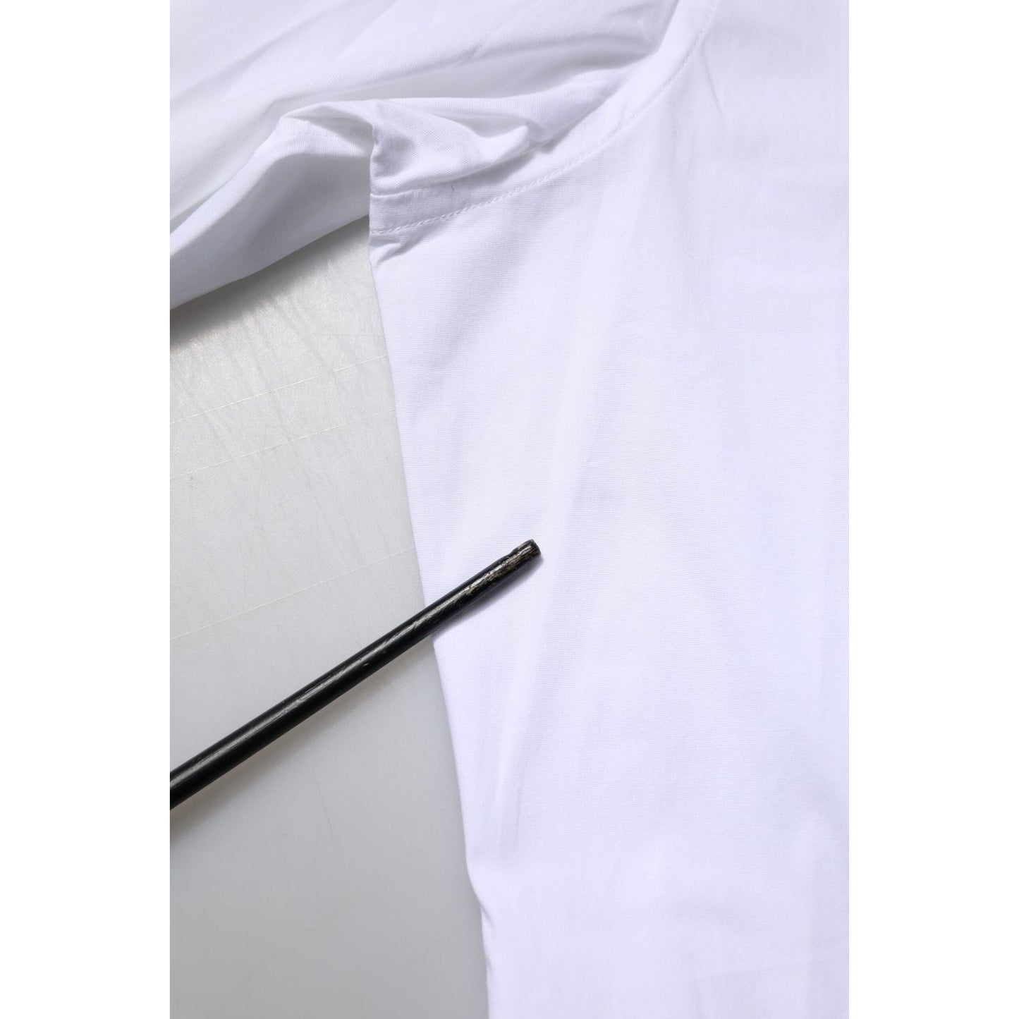 Dolce & Gabbana White Cotton Long Sleeves GOLD Formal Shirt TSH906712-43