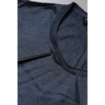 Dolce & Gabbana Dark Blue Silk Crew Neck Sweatshirt Sweater TSH90546-50