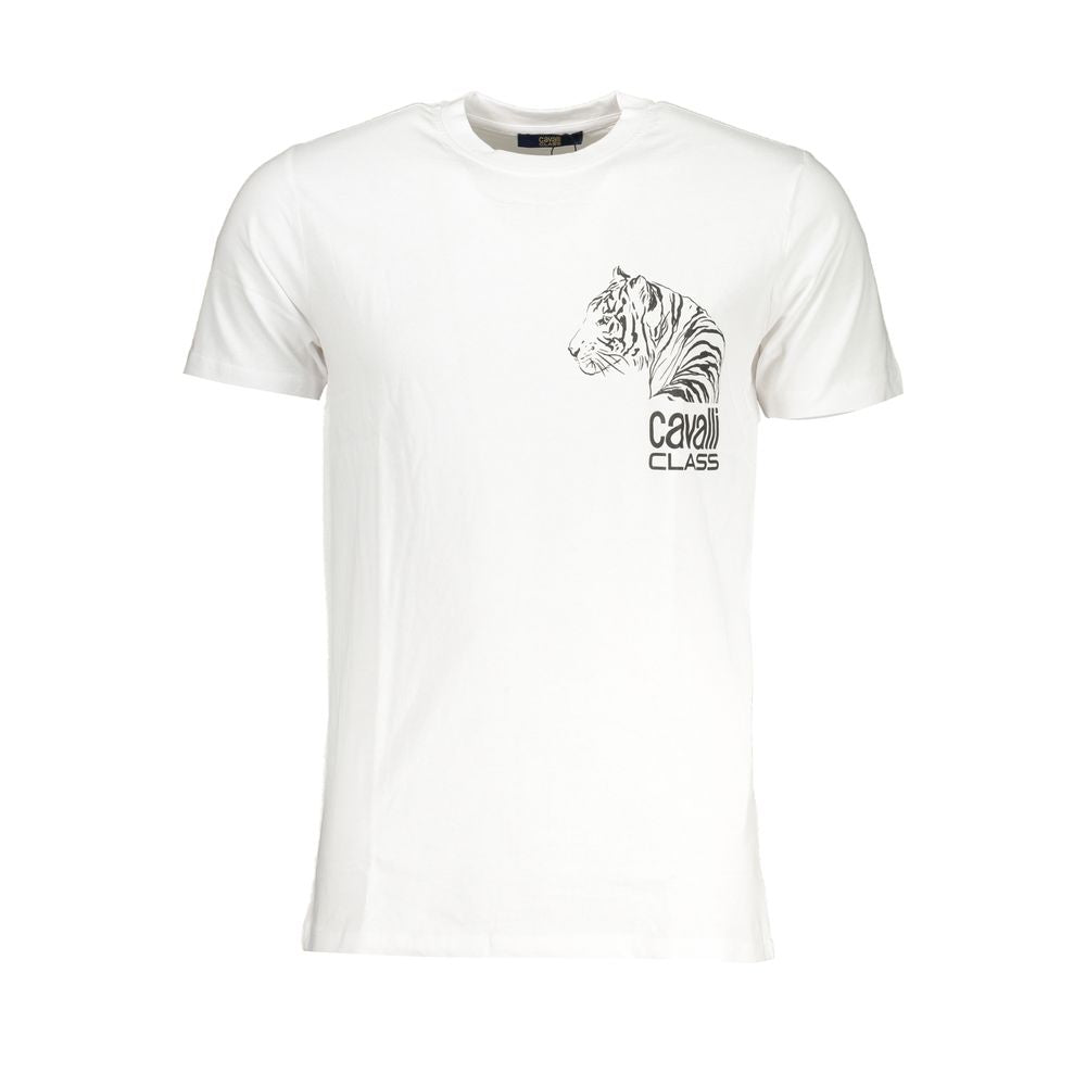 Cavalli Class Bianco Cotton Men T-Shirt