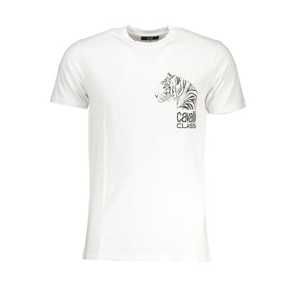 Cavalli Class Bianco Cotton Men T-Shirt