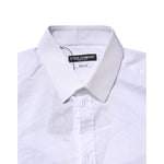 Dolce & Gabbana White Cotton GOLD Long Sleeves Formal Shirt