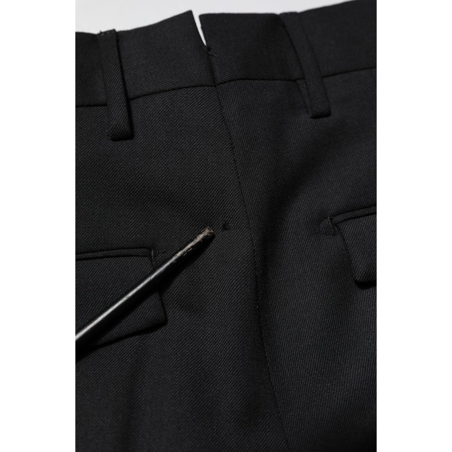 PT Torino Black Solid Formal Tapered Men Dress Pants PT Torino