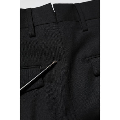 PT Torino Black Solid Formal Tapered Men Dress Pants PT Torino